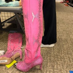 Gianni Bini Over-the-Knee Rhinestone Embellished Western Dress Boots